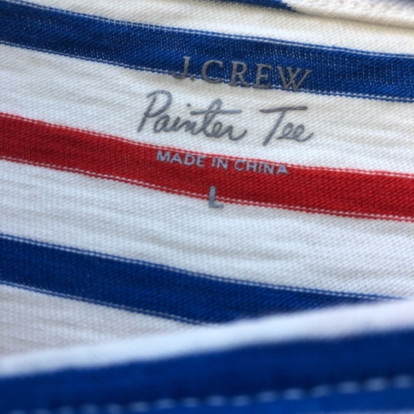 J CREW Red and white striped Painter Tee L - Picture 3 of 7